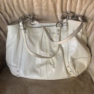 Coach Women’s Large White Patent Leather Purse